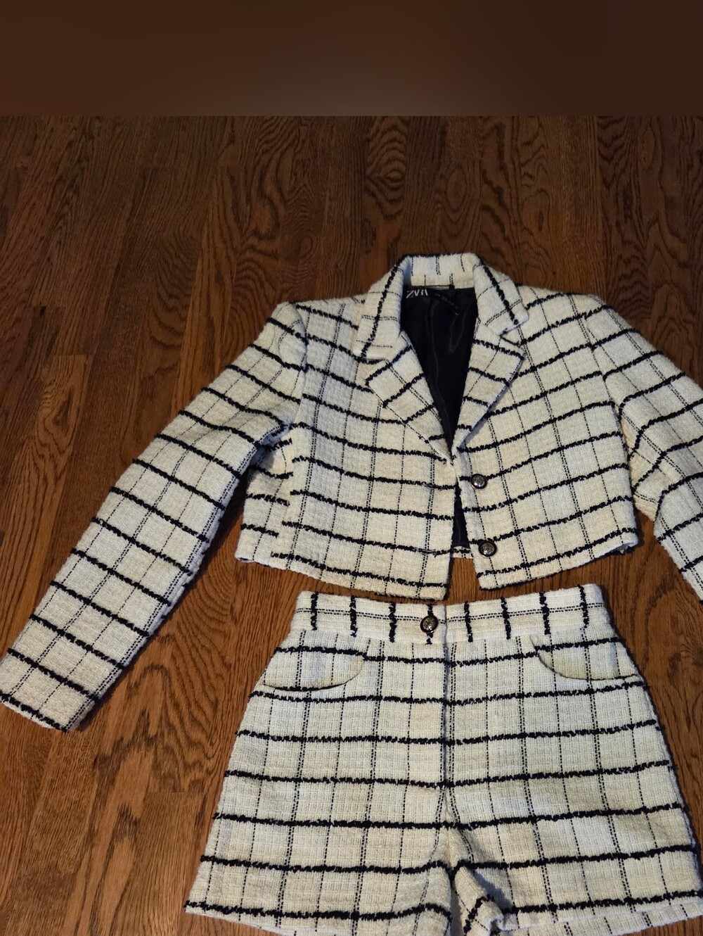 ZARA Tweed Set – Blazer & Shorts Size M/S - Picture 16 of 16